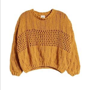 NWT Billabong Onward We Go Chenille Sweater Mustard L